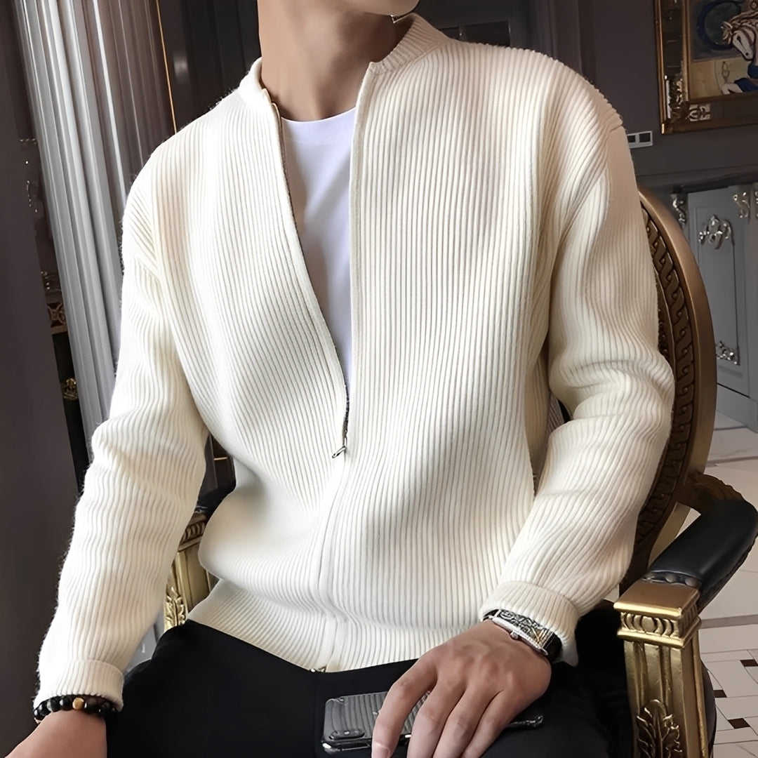 Damon - Vintage Strickpullover mit Reißverschluss für Herren
