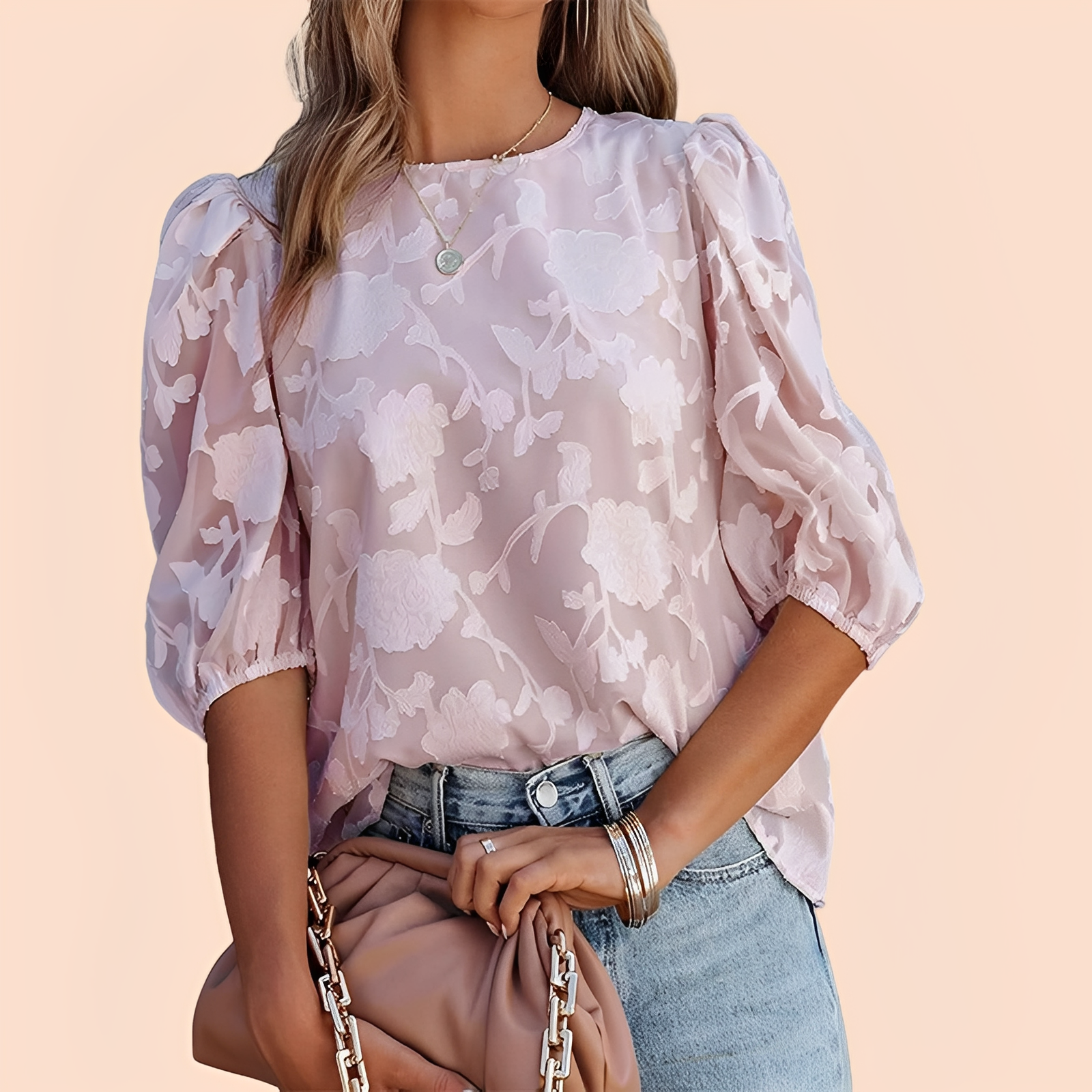 Amy – Top Femme Fleuri Élégant Confortable