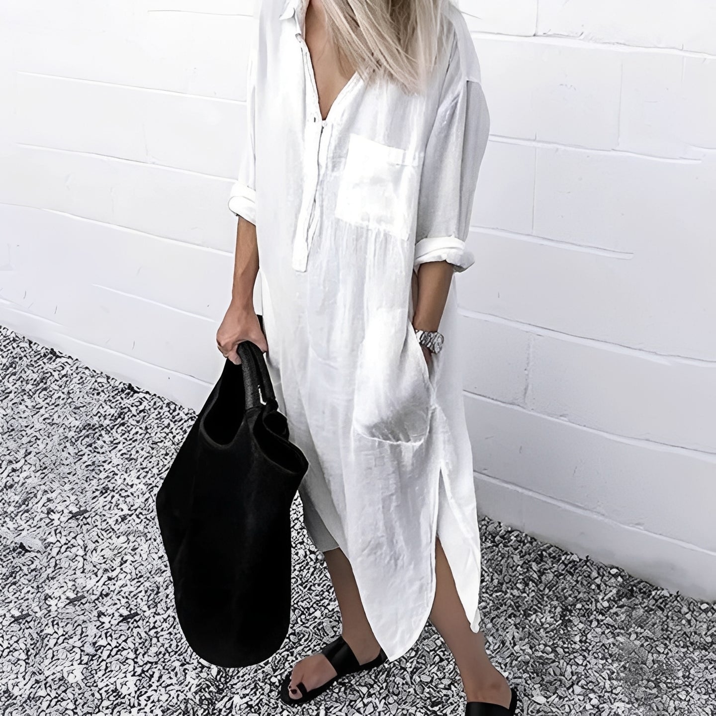 Susan - Robe fendue décontractée et ample