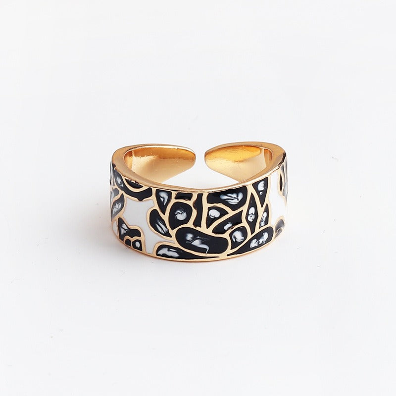 Kamille – Bague Camille grande motif de feuille bleue