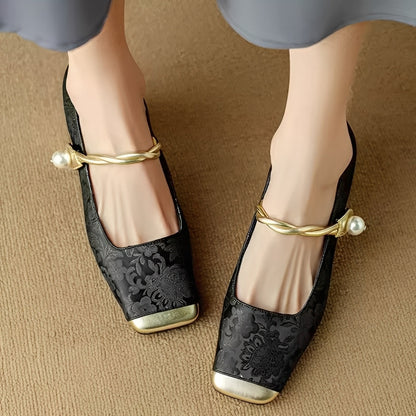 Evelyn - Elegant sandals in embossed silk with heels for women