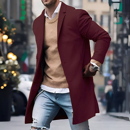 Landen - Manteau stylé avec col à revers pour hommes