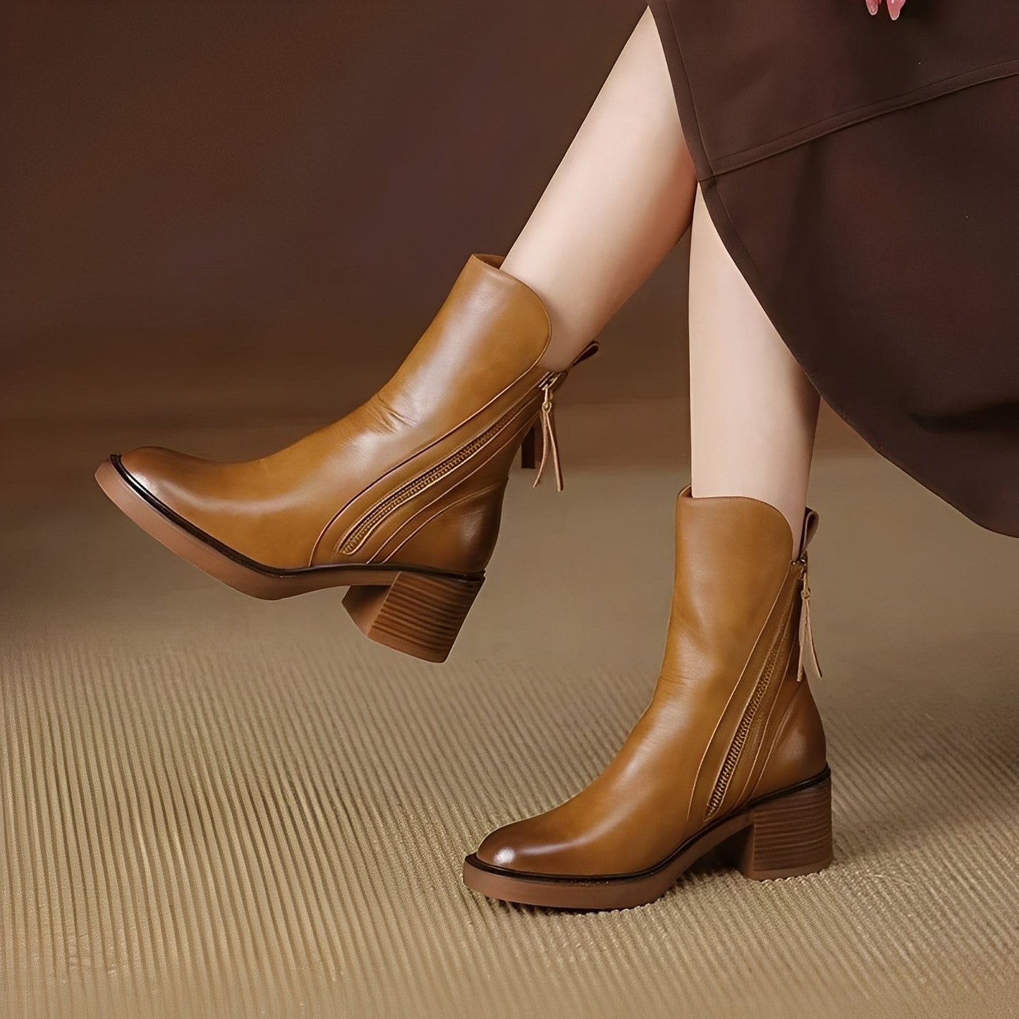Destini - Élégantes bottines en cuir pour femmes