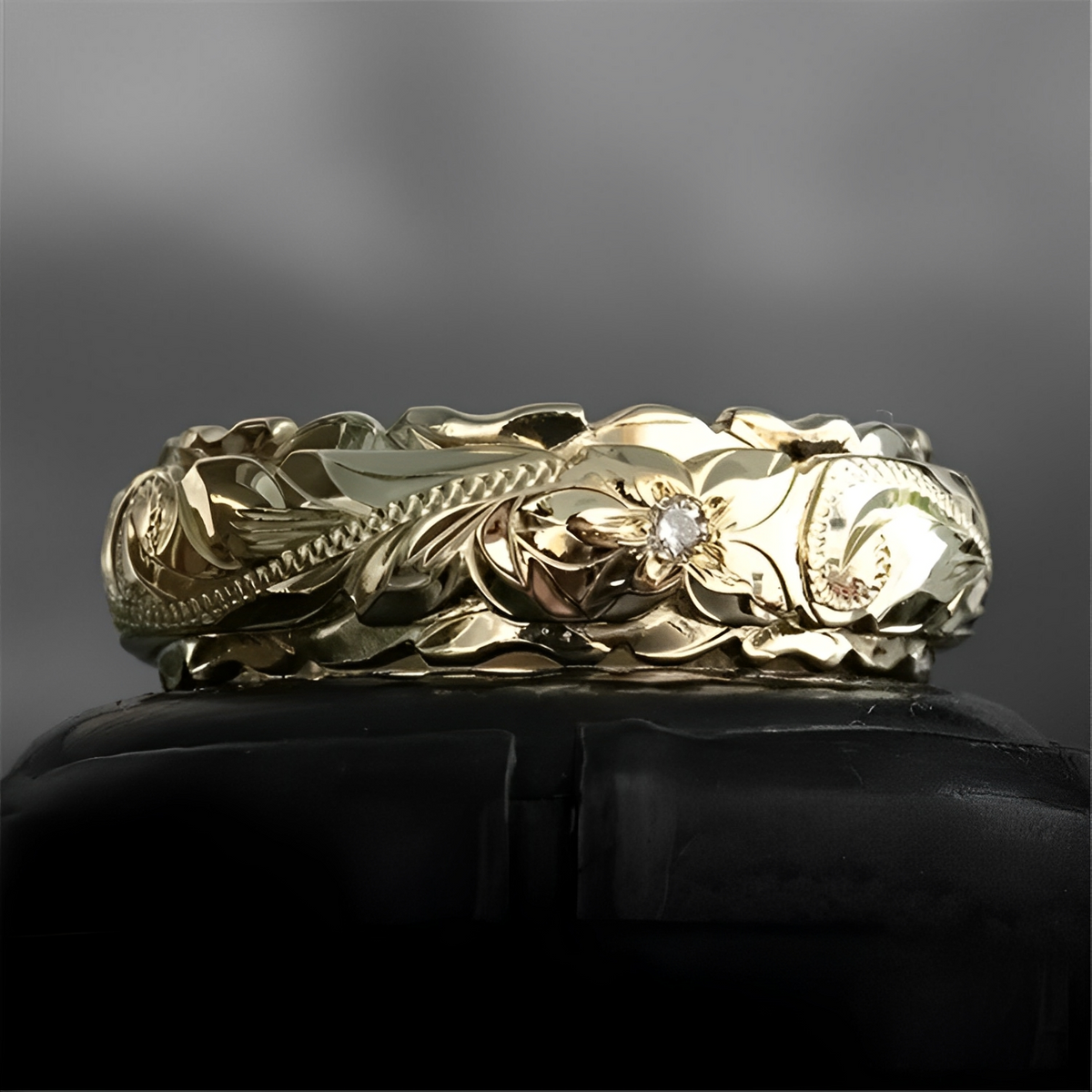 Floria – Bague de fleur vintage dorée