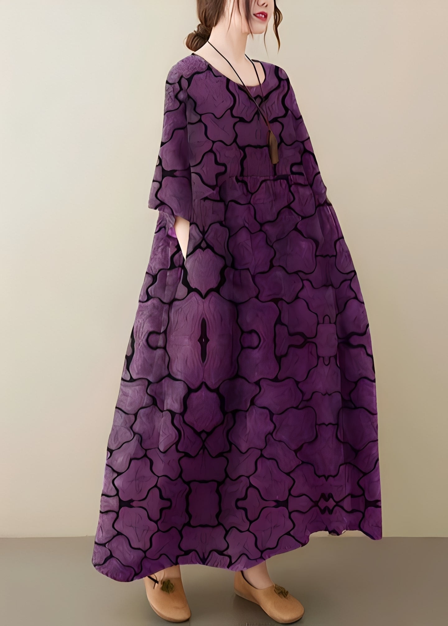Mariam - Robe élégante et ample à ourlet large pour femmes