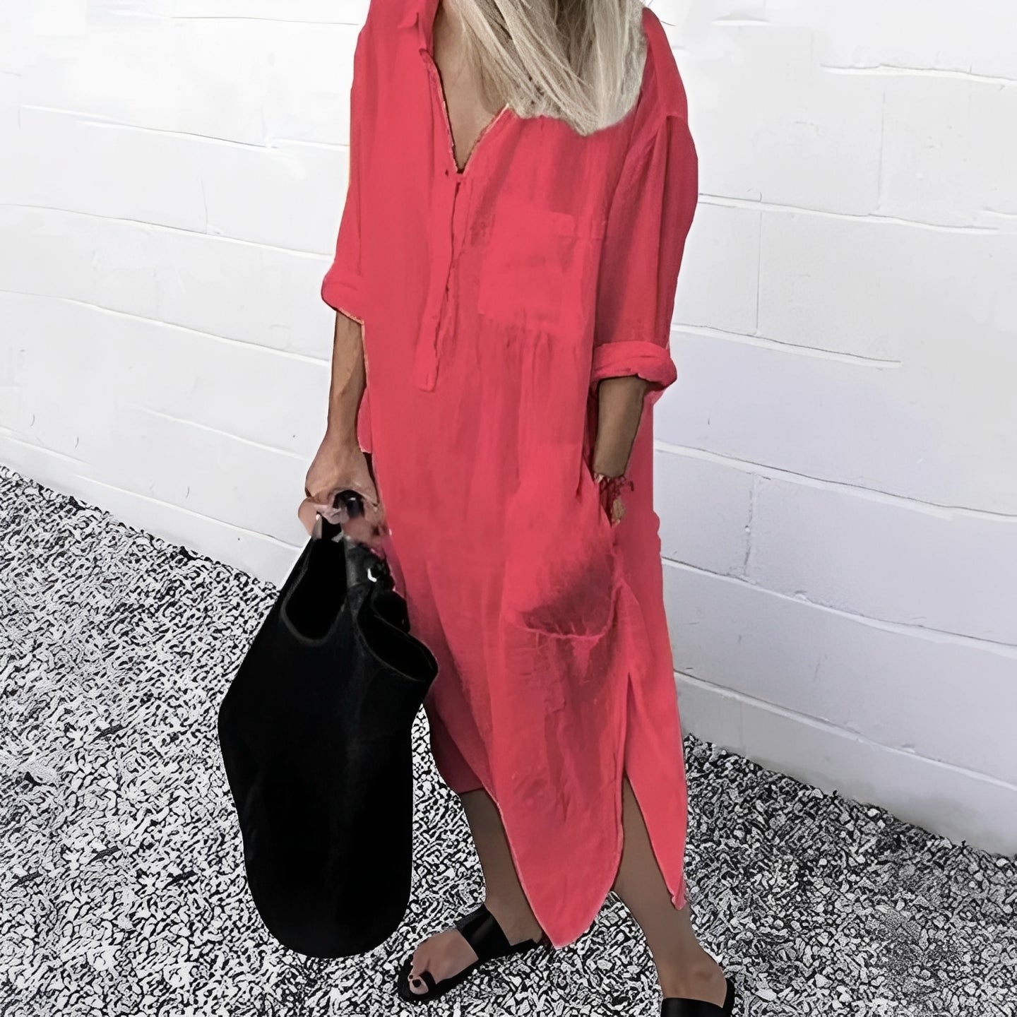 Susan - Robe fendue décontractée et ample