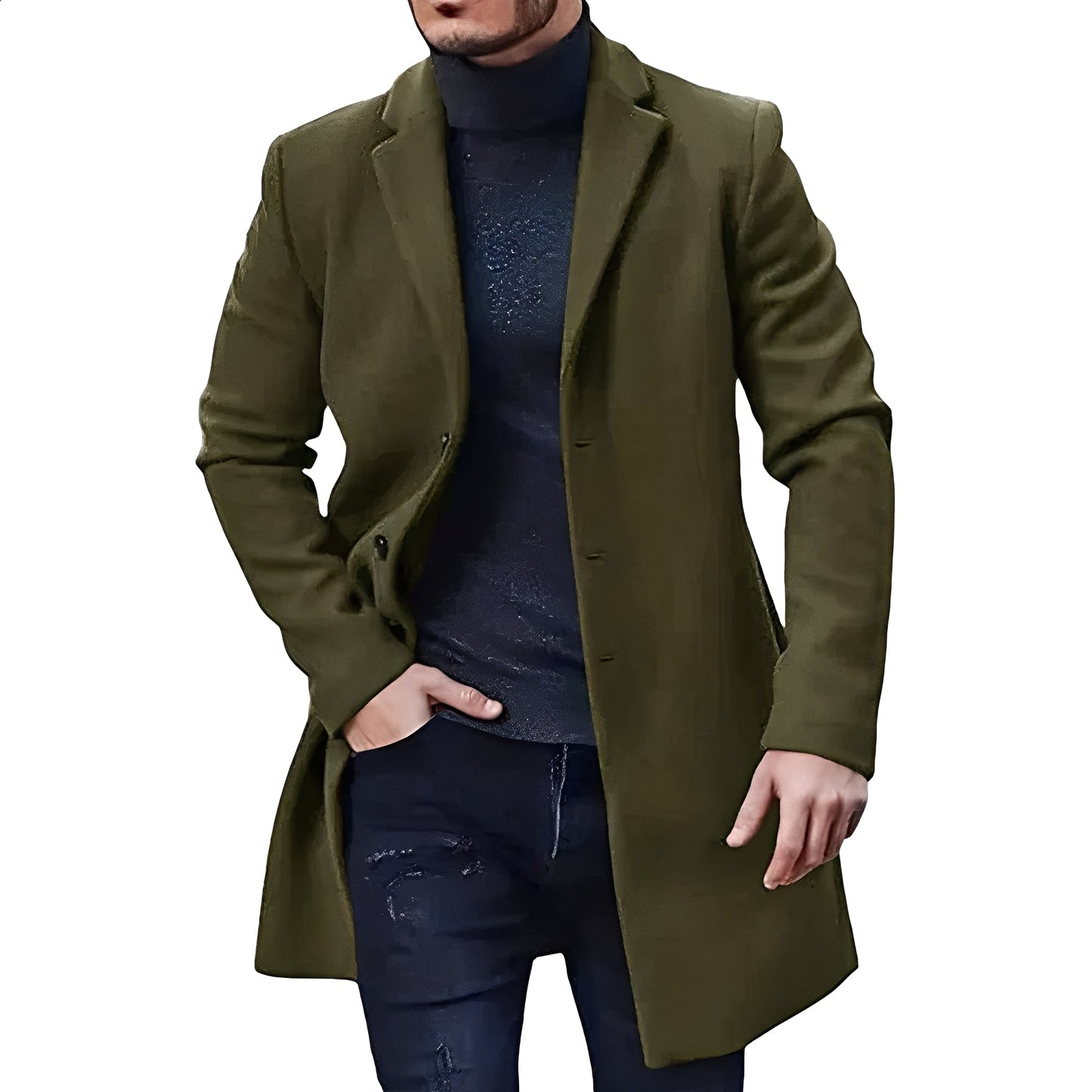 Denis - Veste élégante mi-longue en tweed pour hommes