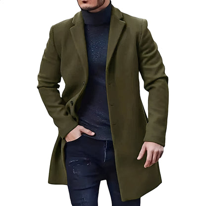 Denis - Veste élégante mi-longue en tweed pour hommes
