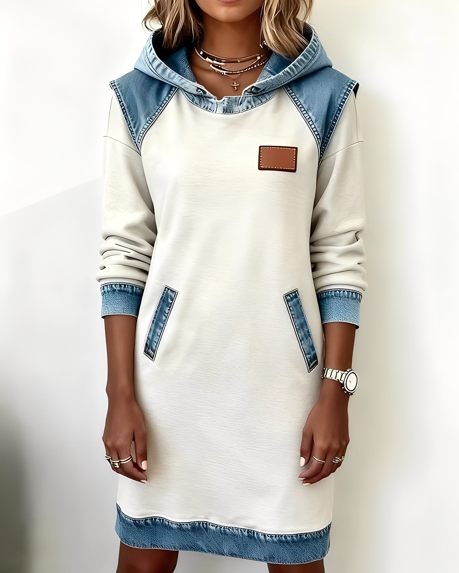 Catherine - Robe à capuche élégante avec poches pour femmes