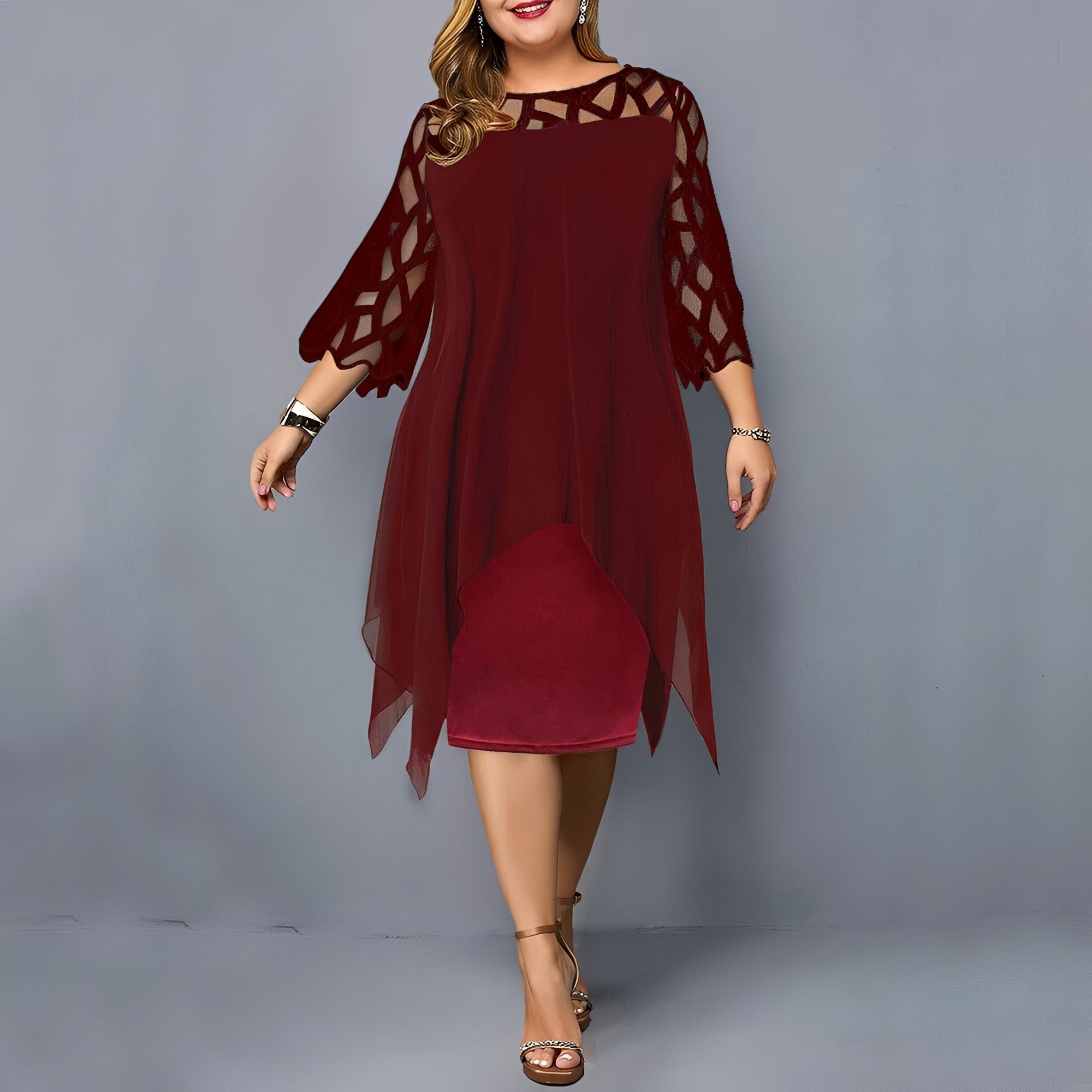 Eleanor - Robe midi en chiffon élégante