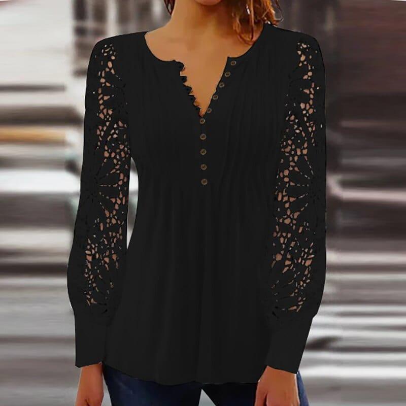 Keira - Chemisier en dentelle style patchwork