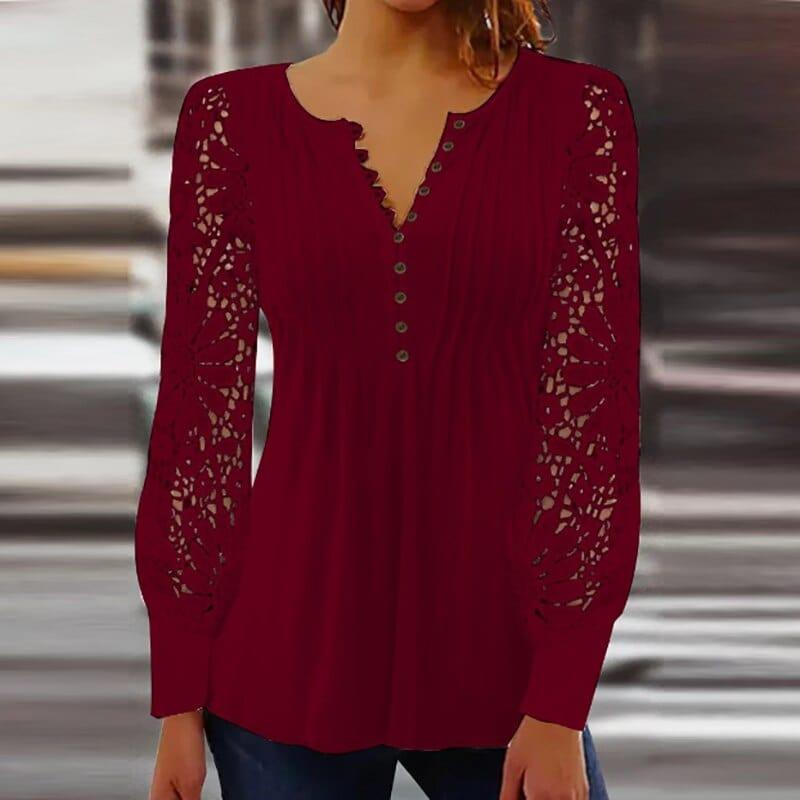 Keira - Chemisier en dentelle style patchwork