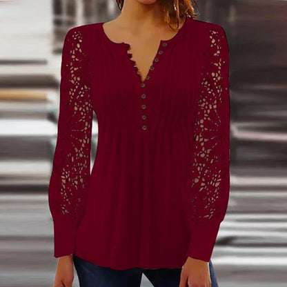 Keira - Chemisier en dentelle style patchwork