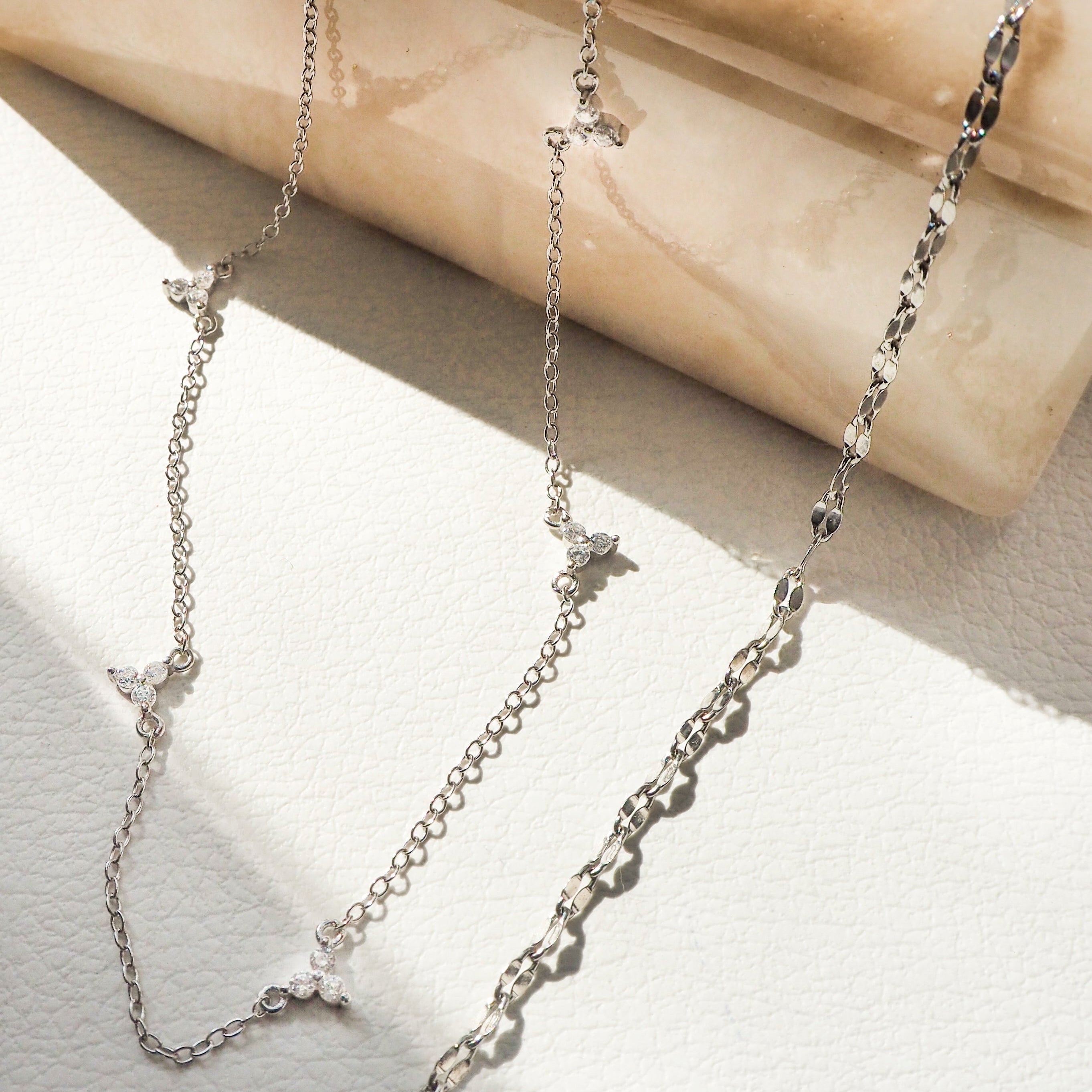 Collier en Argent avec Cristaux en Grappes