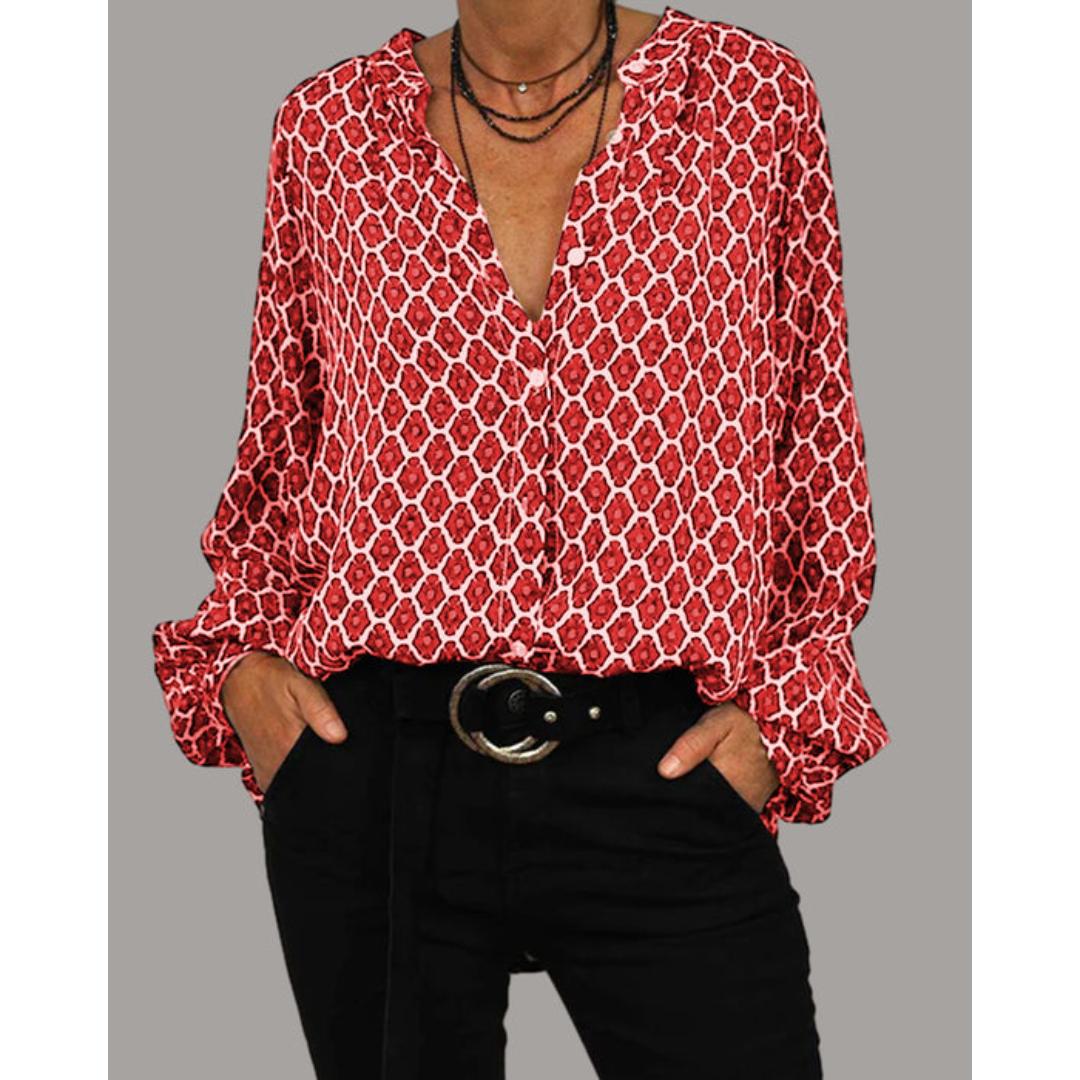 Zara - Blouse Décontractée à Col en V