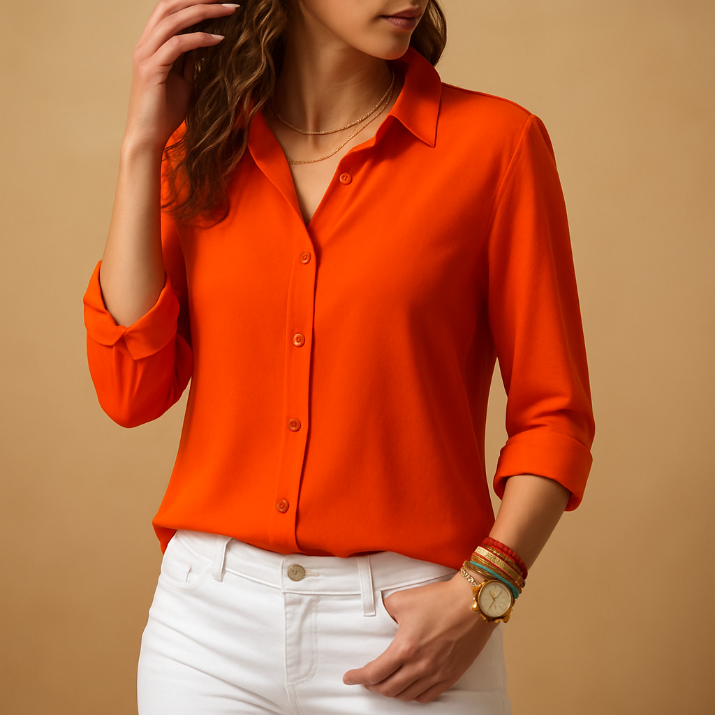 Tyra – Blouse Élégante avec Knoopsluiting