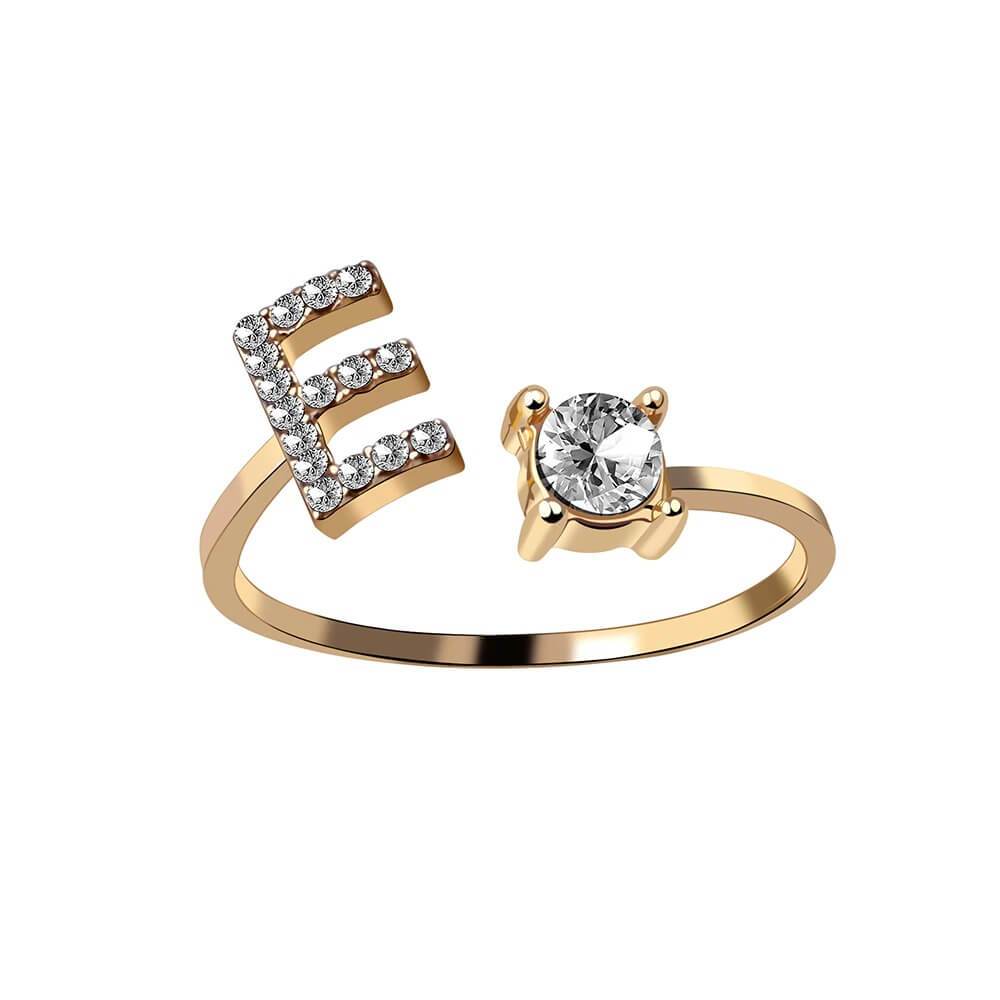 Nyla – Bague avec initiale et zirconias