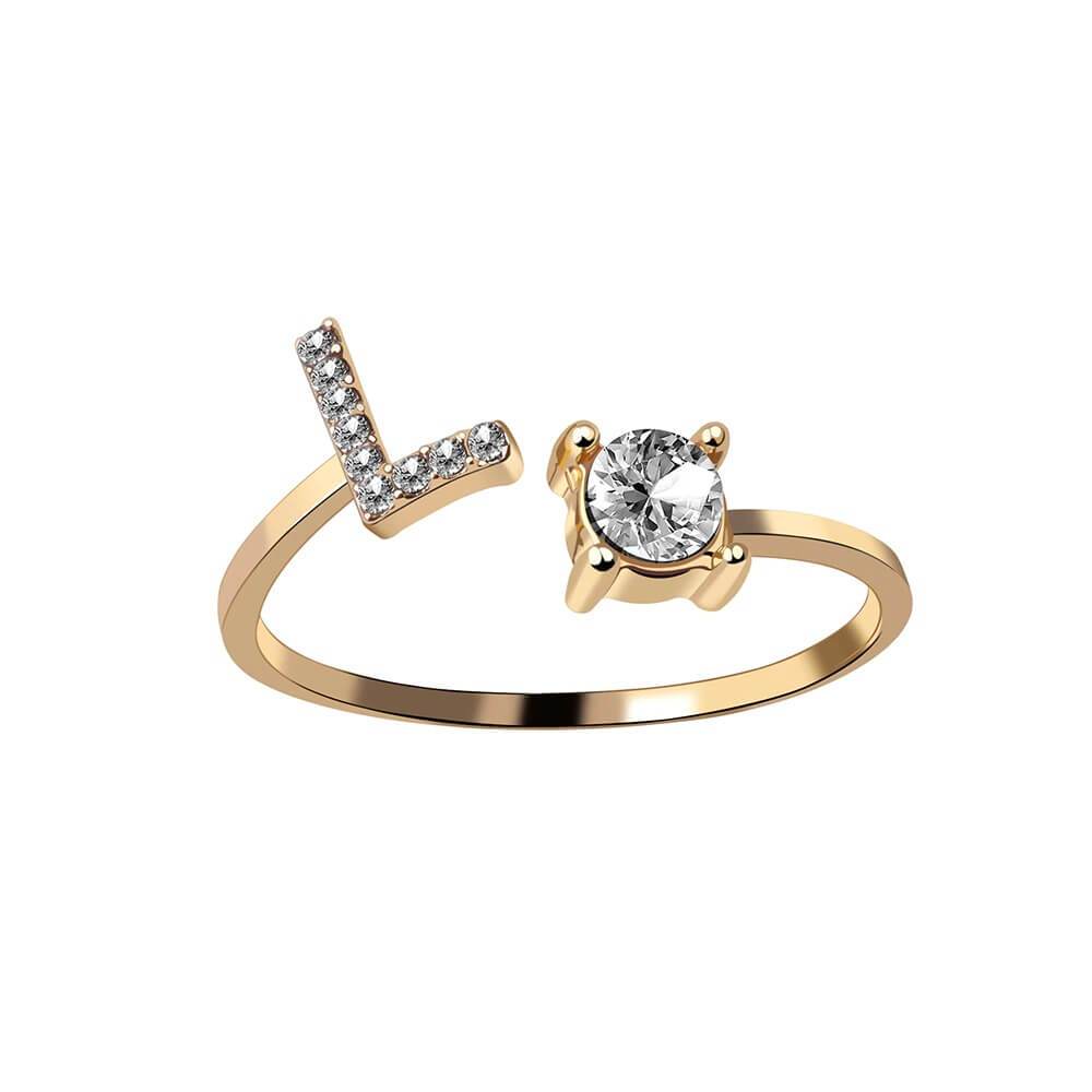 Nyla – Bague avec initiale et zirconias