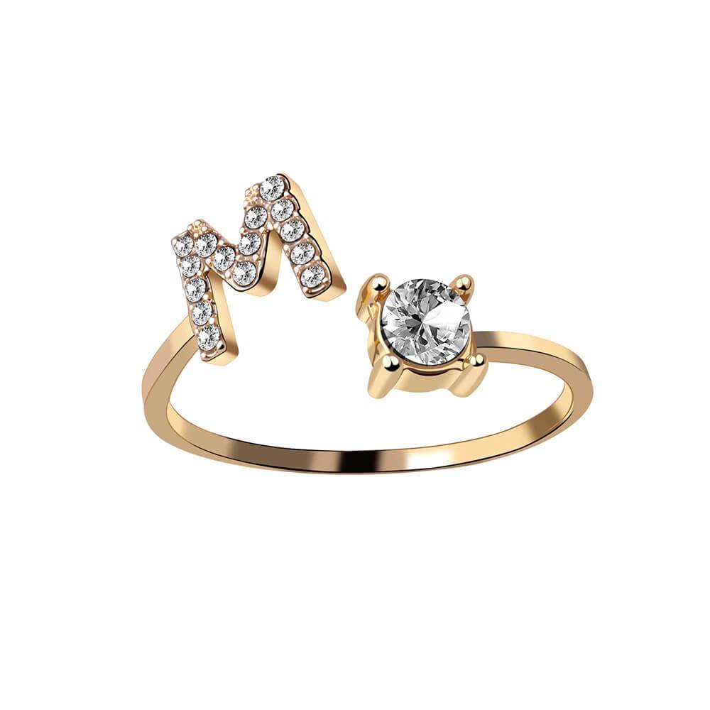 Nyla – Bague avec initiale et zirconias