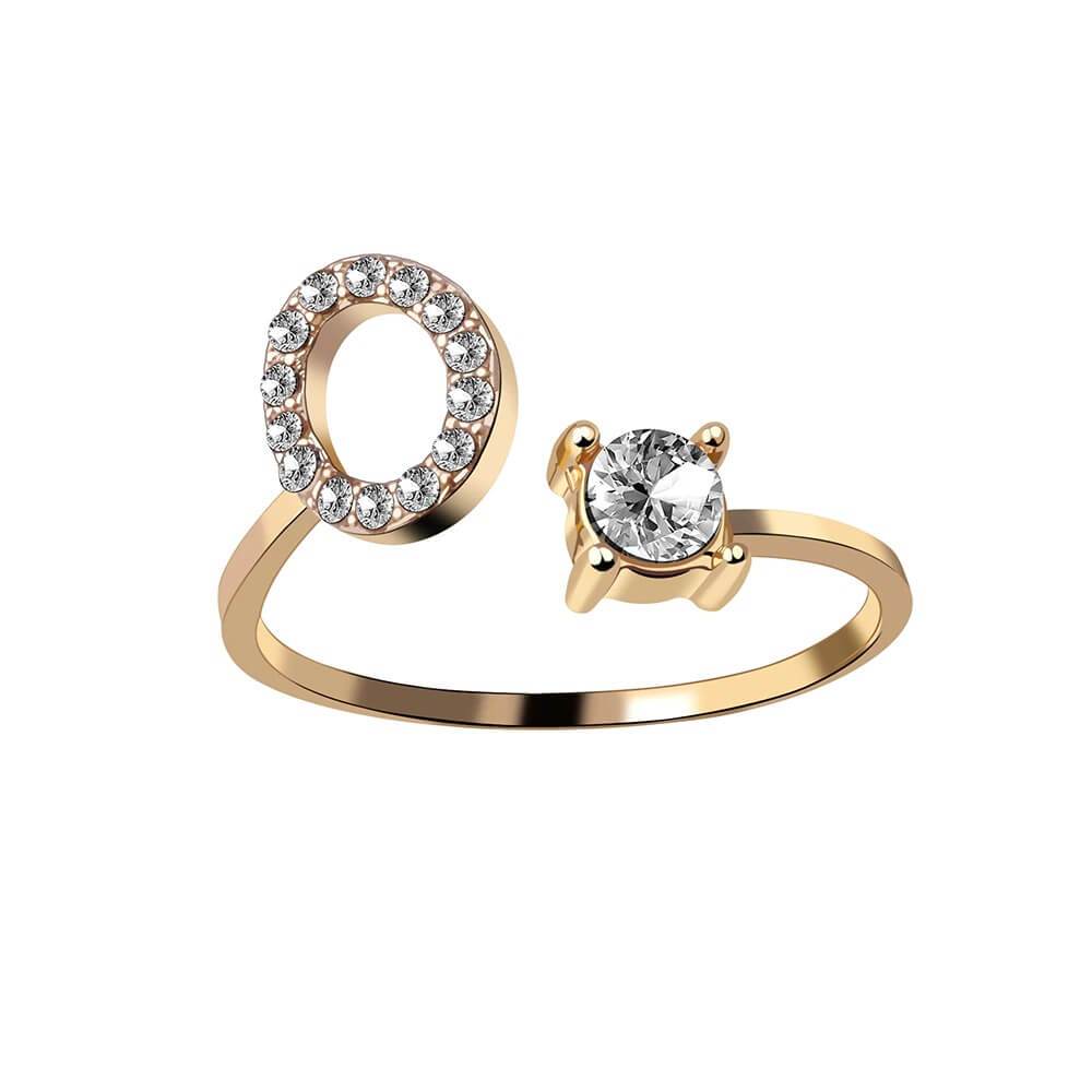 Nyla – Bague avec initiale et zirconias