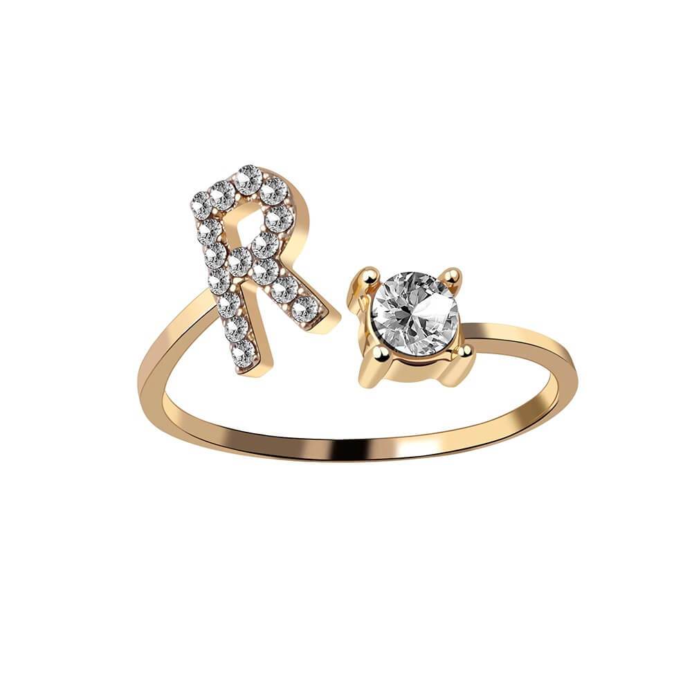 Nyla – Bague avec initiale et zirconias