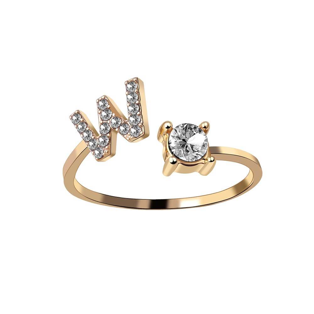 Nyla – Bague avec initiale et zirconias