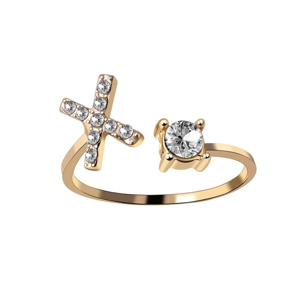 Nyla – Bague avec initiale et zirconias