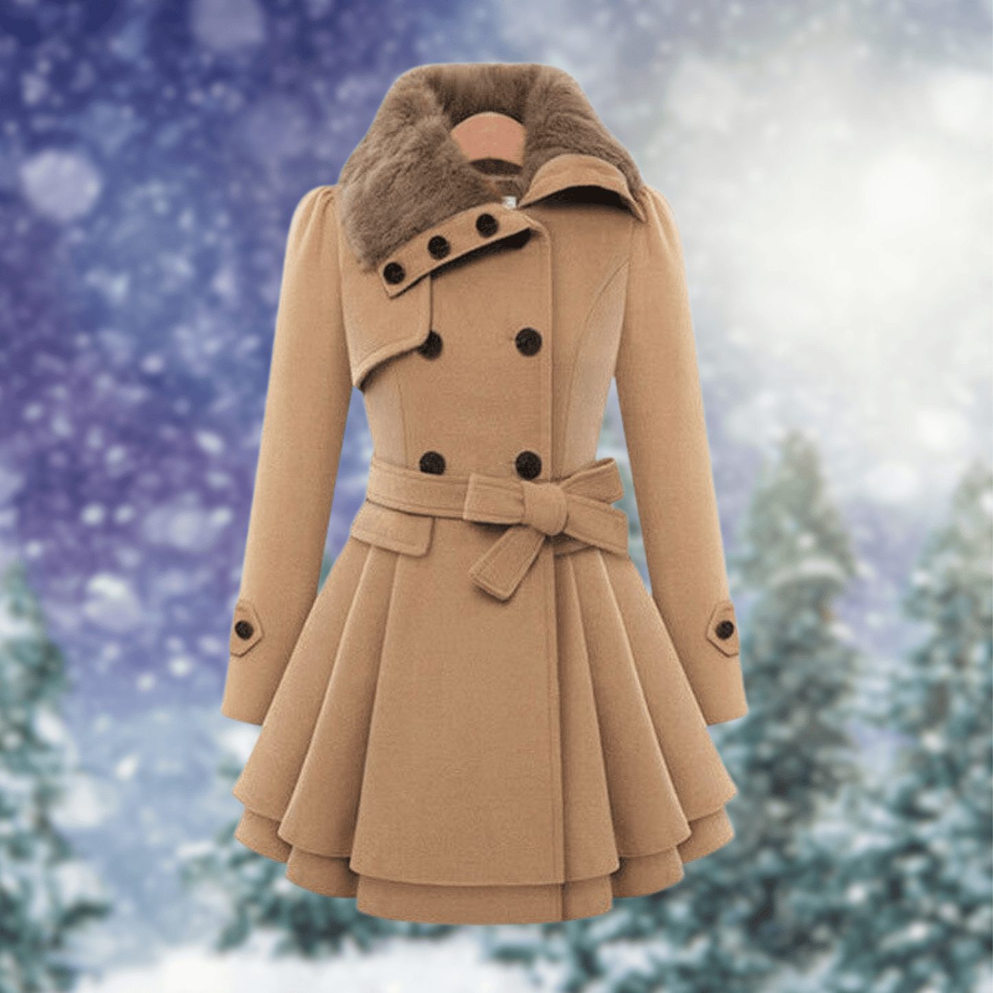 Berenice - Manteau slim croisé en laine