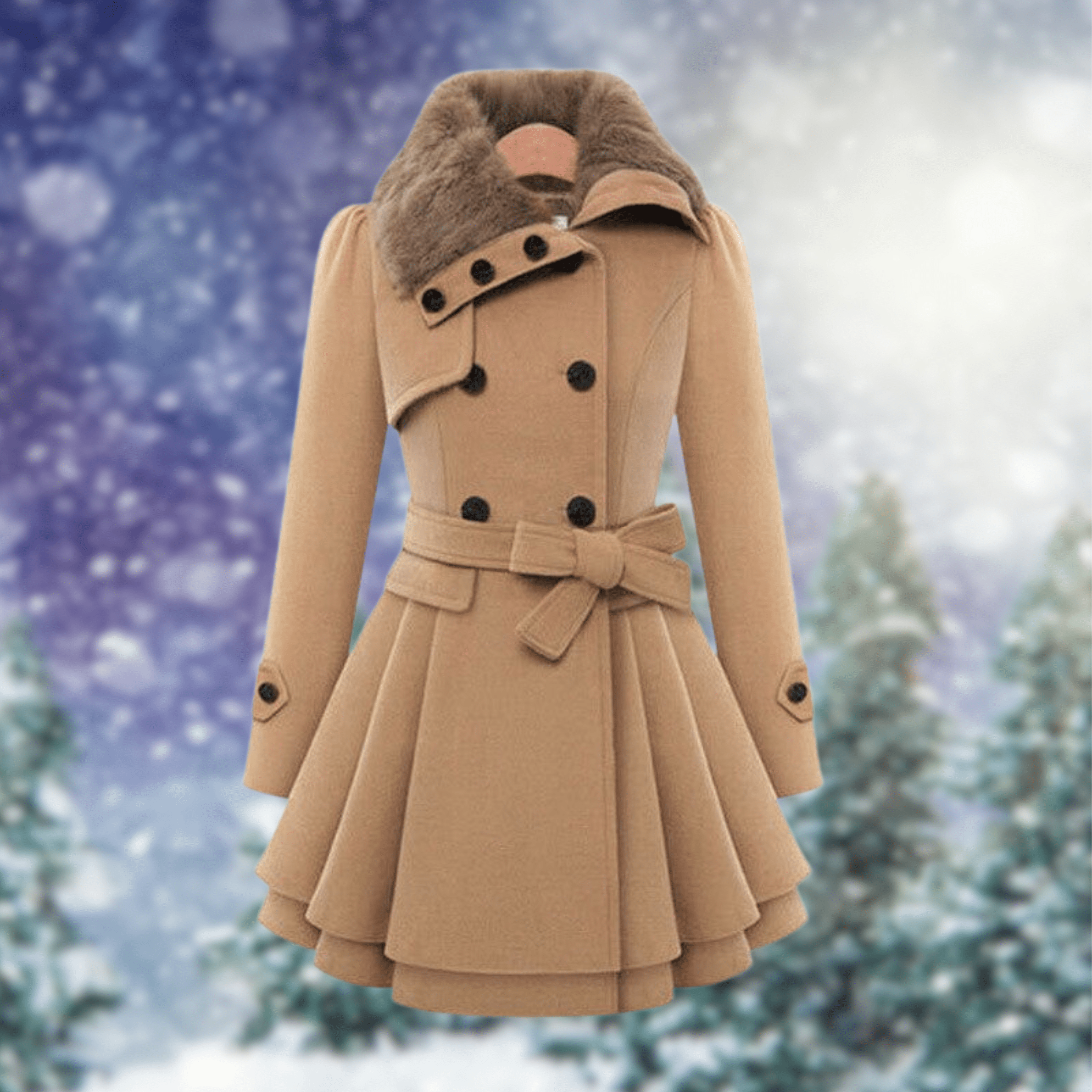 Berenice - Manteau slim croisé en laine
