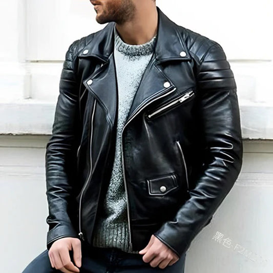 Lucas - Elegante Lederjacke für Herren im Bikerstil