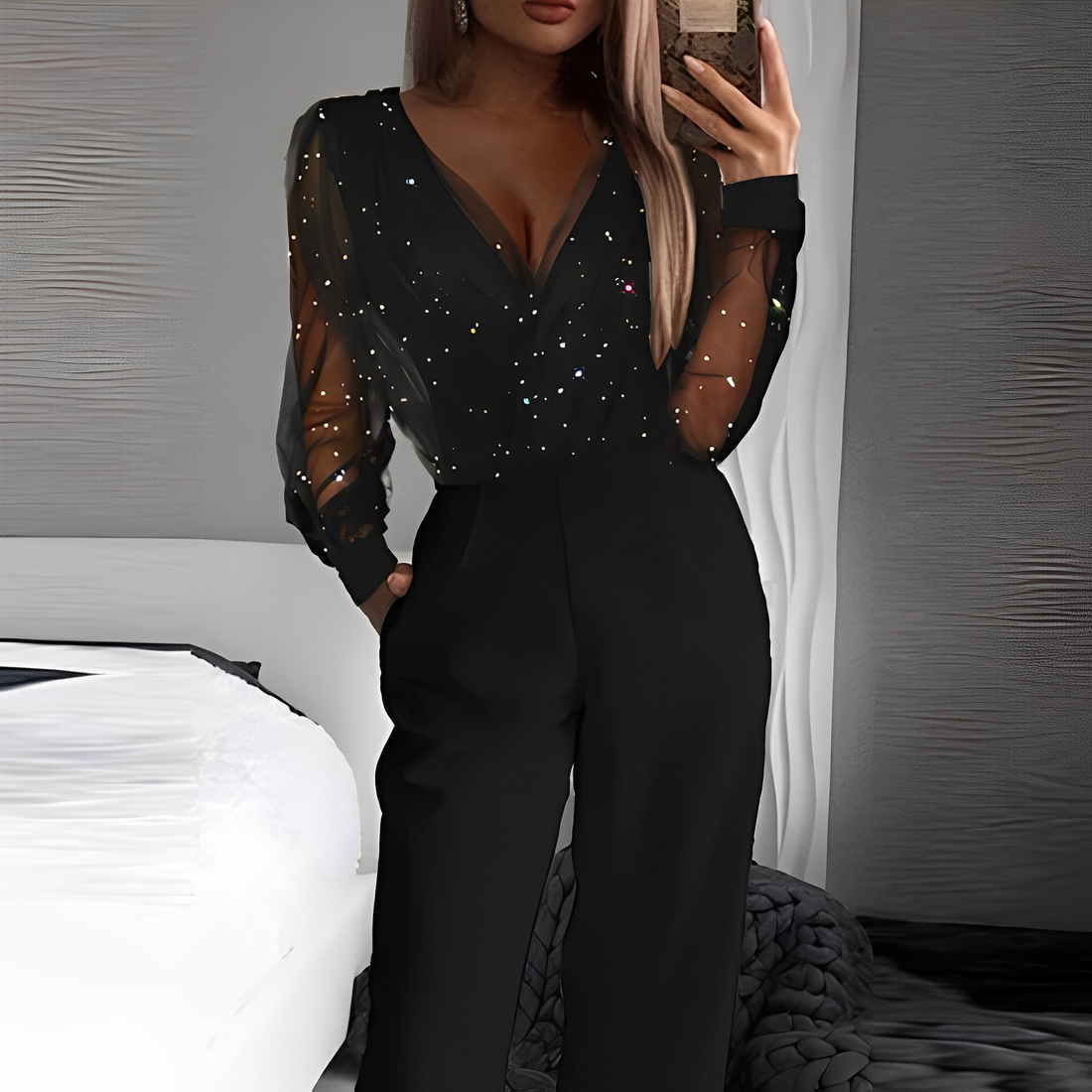 Alissa - Jumpsuit élégant avec décolleté en V pour femmes