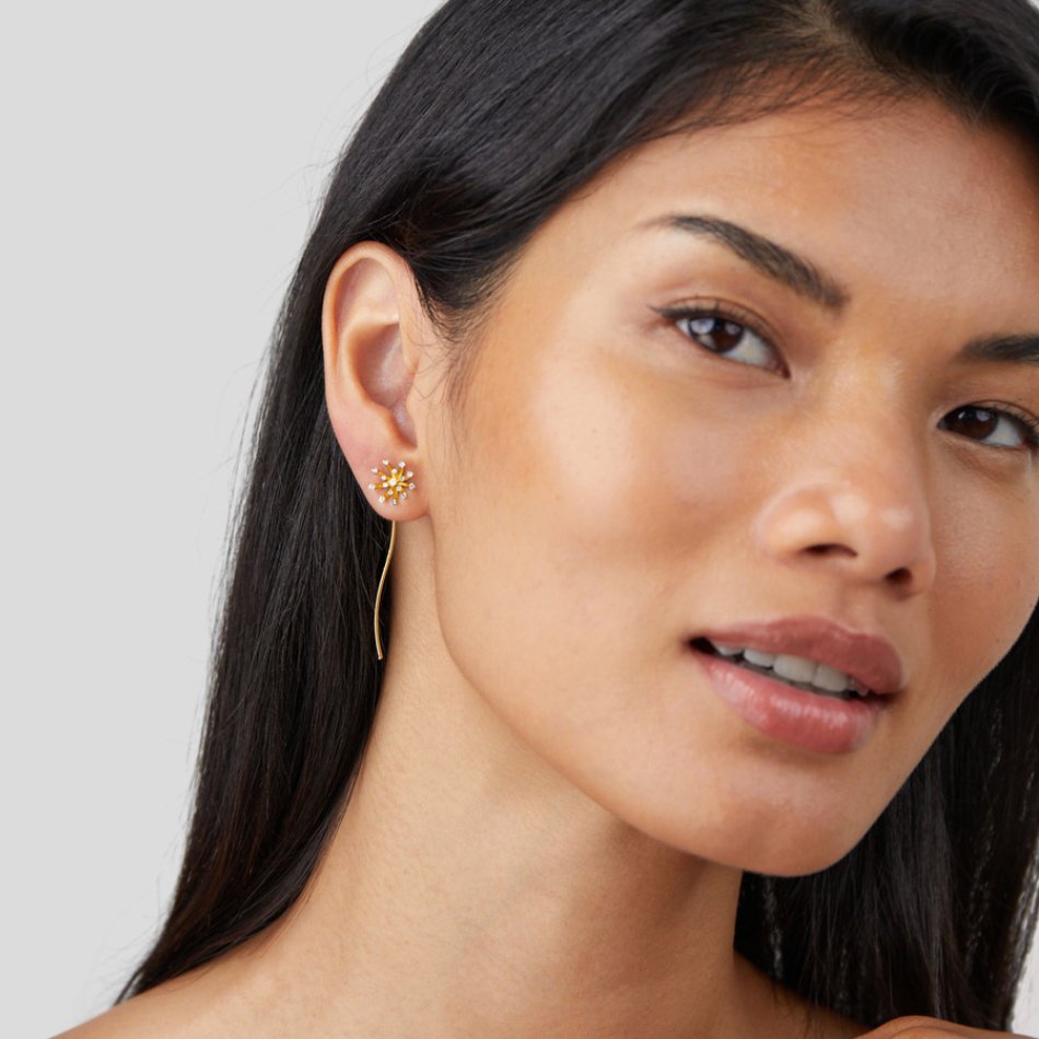 Desea algo Boucles d'oreilles en or 18K en forme de dent de lion
