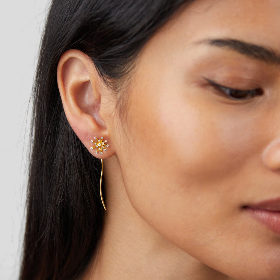 Desea algo Boucles d'oreilles en or 18K en forme de dent de lion