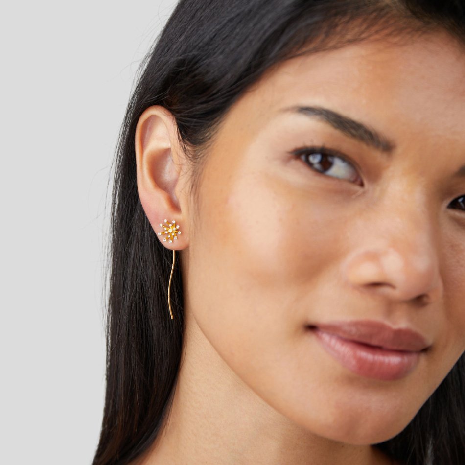 Desea algo Boucles d'oreilles en or 18K en forme de dent de lion