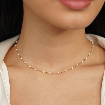Mila – Collier avec perles blanches