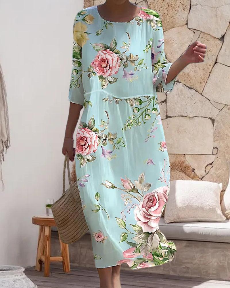 Miranda - Robes fleuries élégantes avec ventre couvert