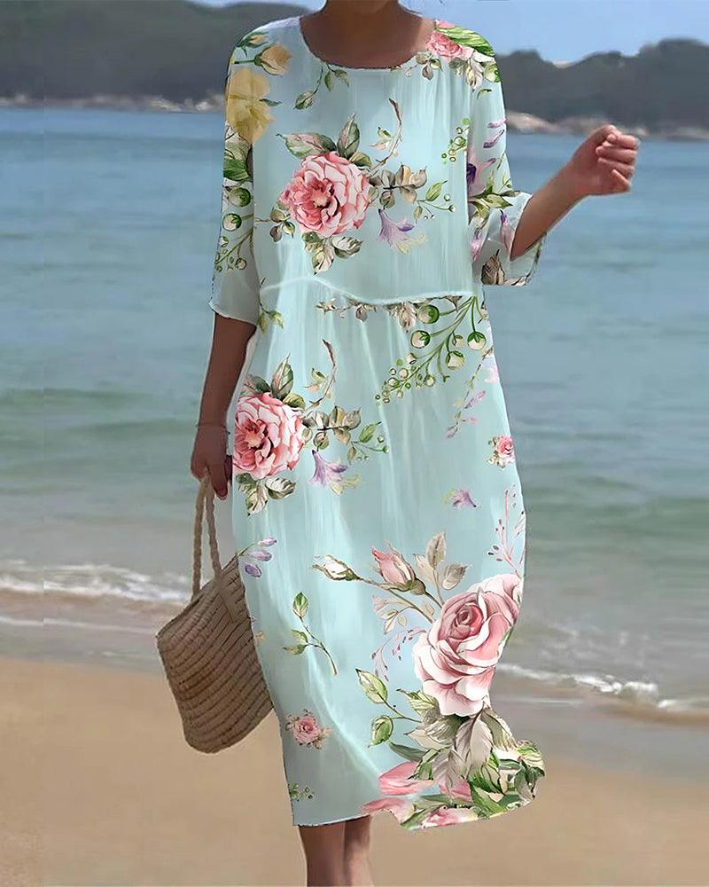 Miranda - Robes fleuries élégantes avec ventre couvert