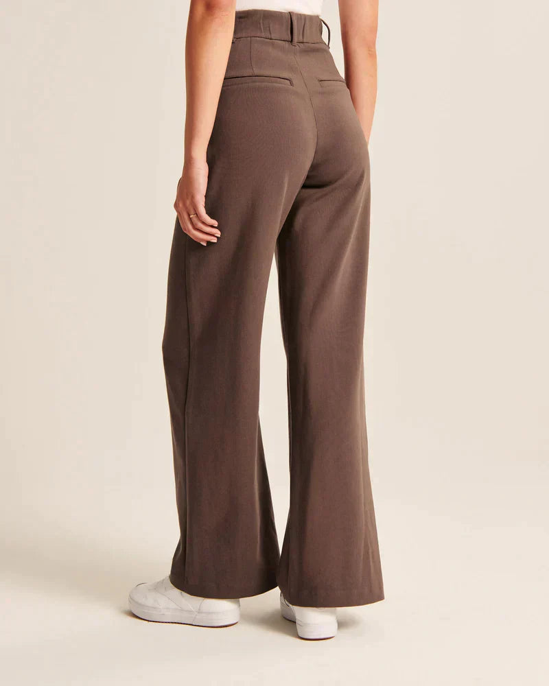 Desirae - Pantalon taille haute à jambes larges pour femmes