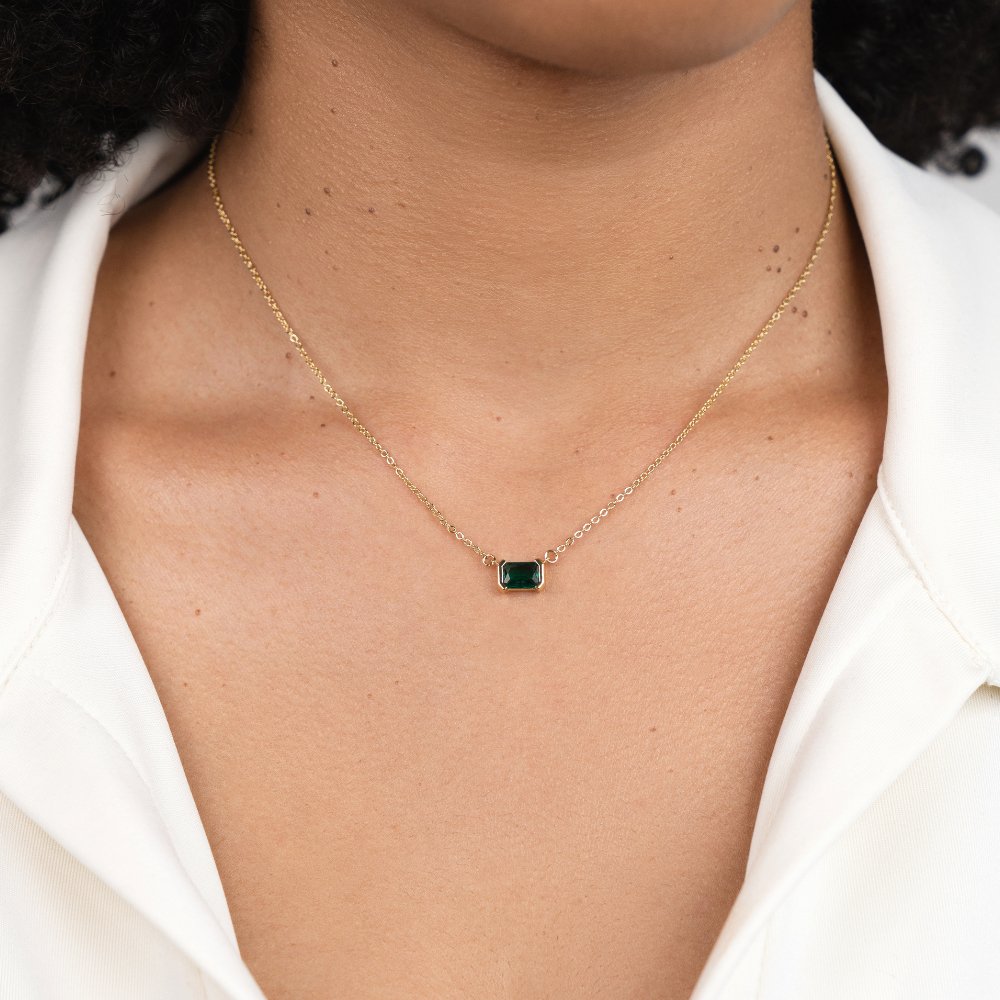 Moni – Collier en émeraude verte