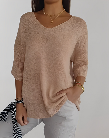 Jessé - Knitted V-neck Sweater for Women