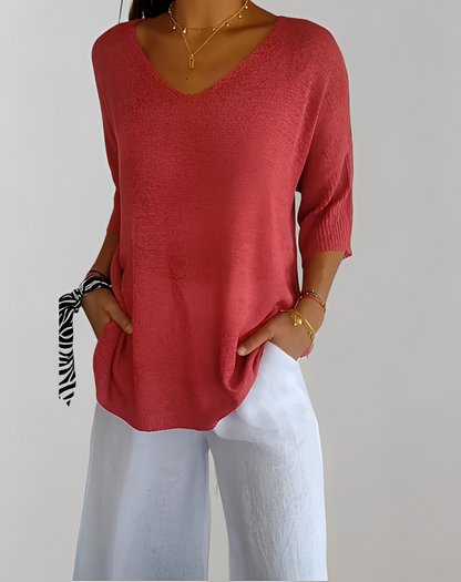 Jessé - Knitted V-neck Sweater for Women