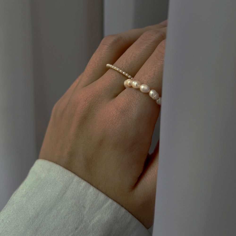 Jane - Bague Dualité Or et Perles