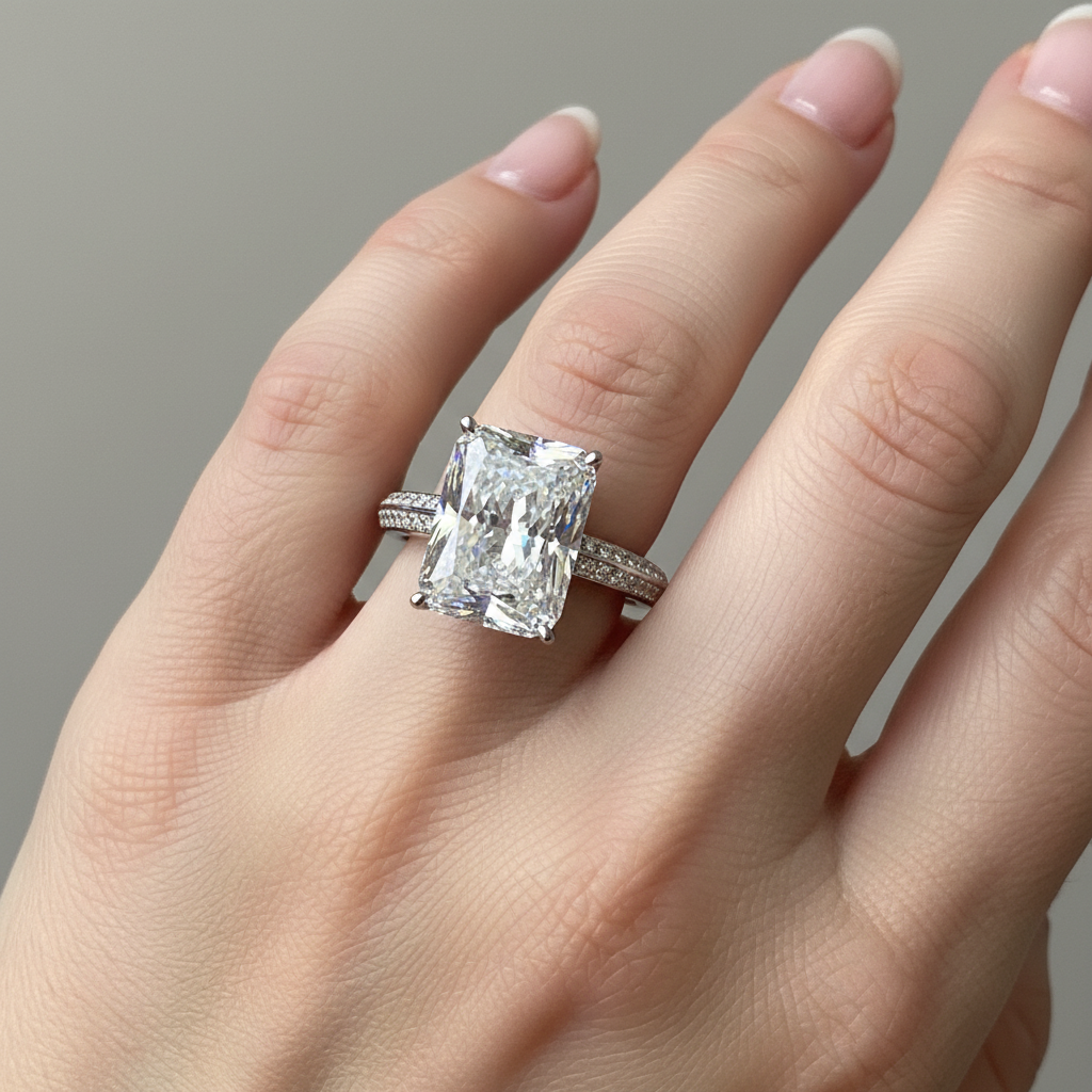 Jade – Bague avec zirconia de grande taille