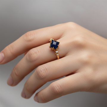 Nerisa – Bague en obsidienne nuit noire