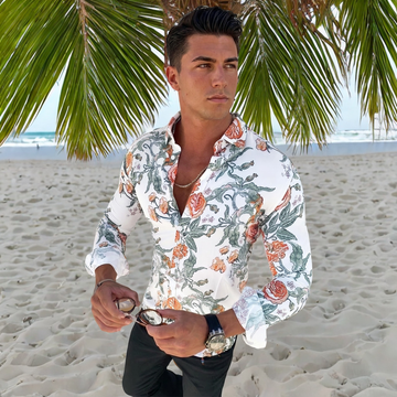 Denzel - Chemise à Motif Florale à Manches Longues
