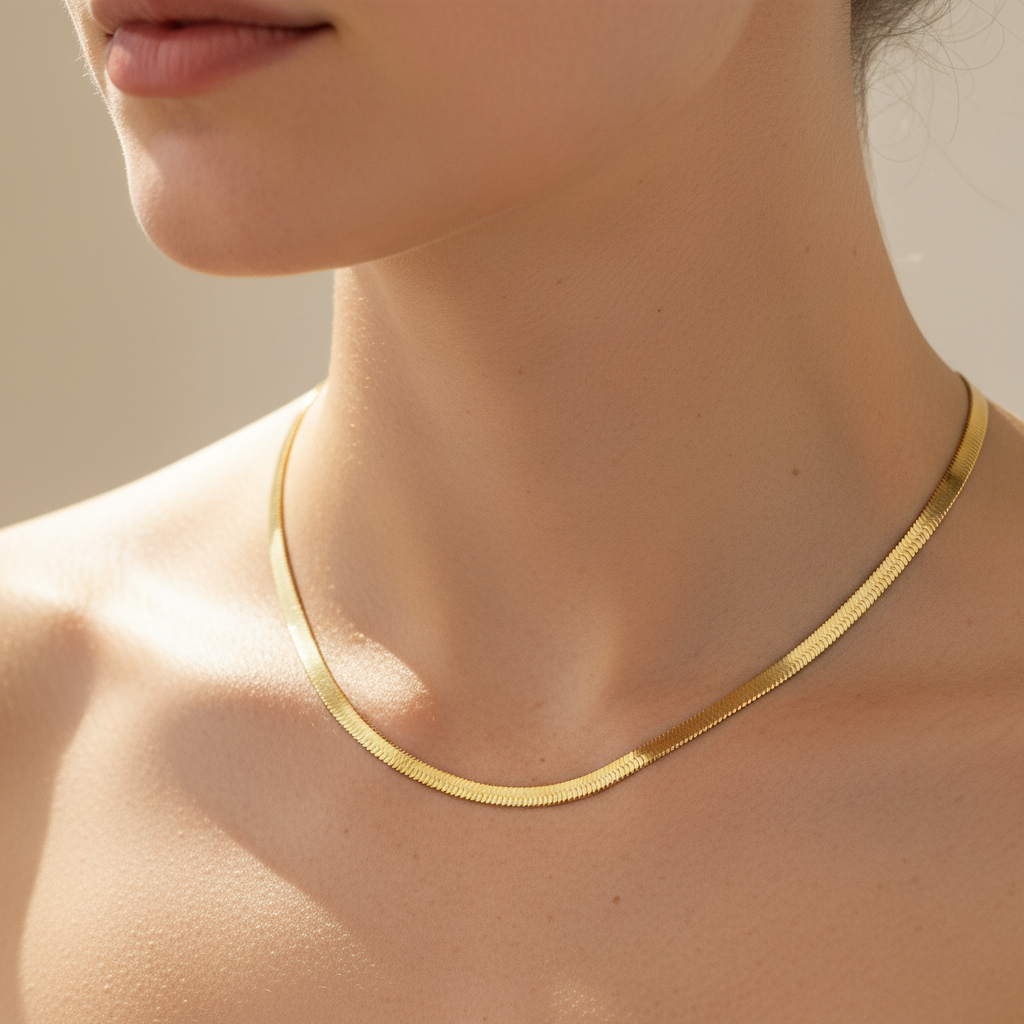 Naomie – Collier choker en chaîne serpent