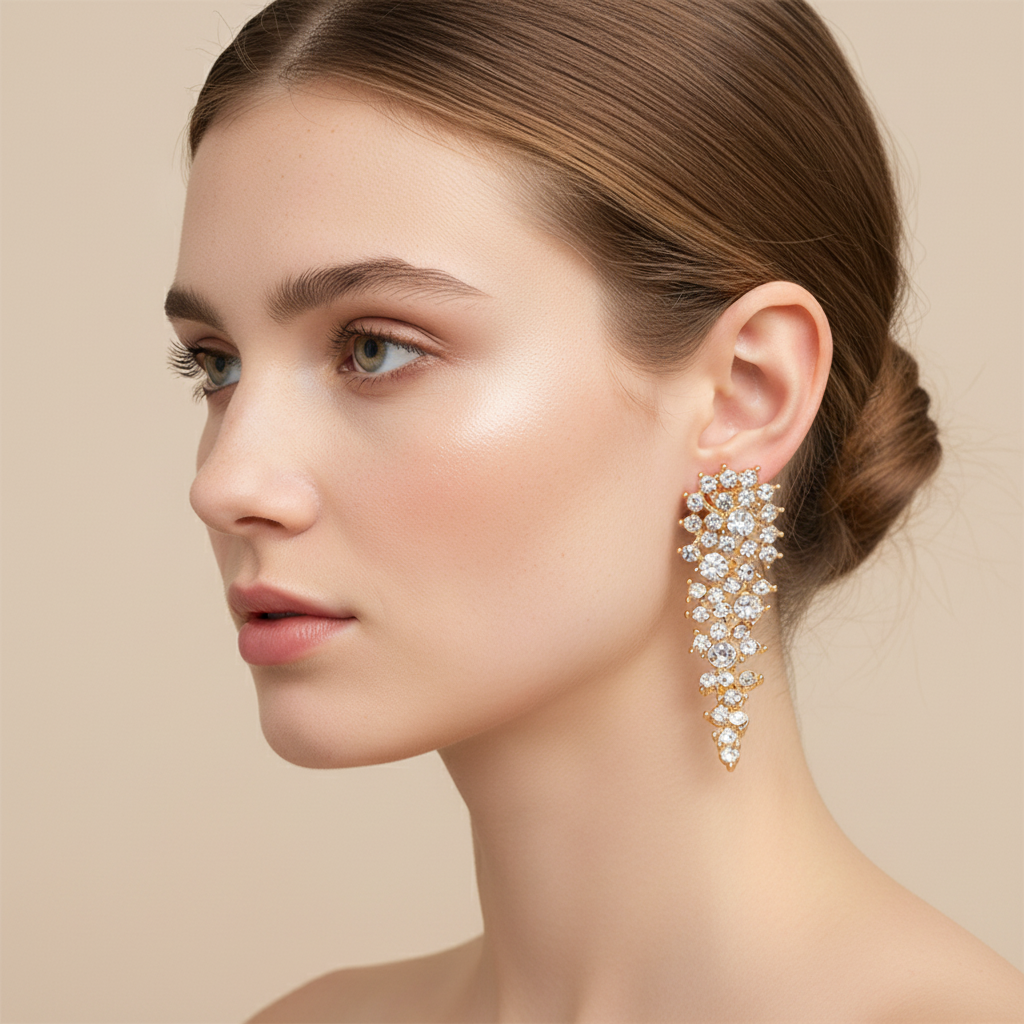 Eloise – Boucles d'oreilles clip avec strass sans perçage