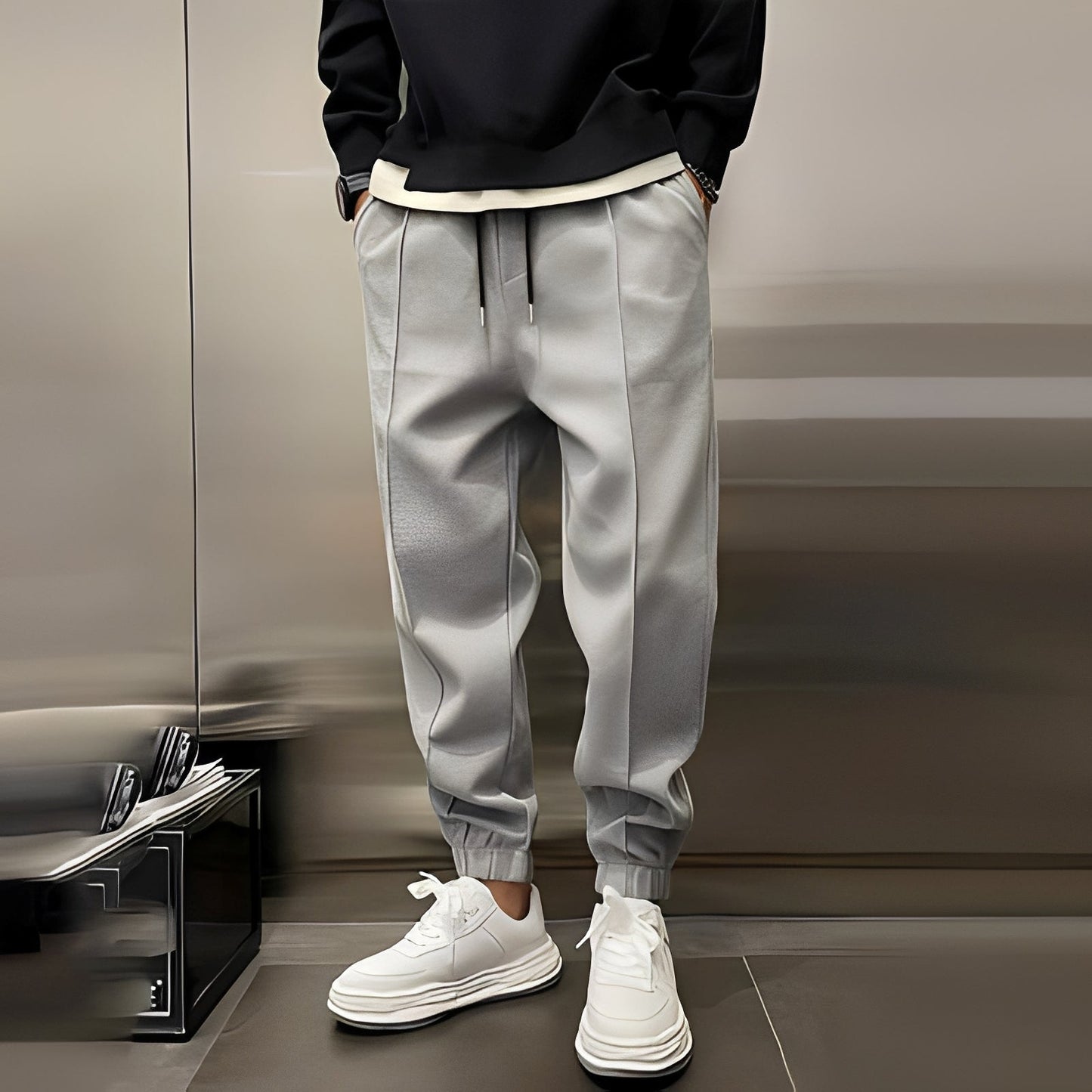 Gervais - Basic sweatpants with drawstring for men