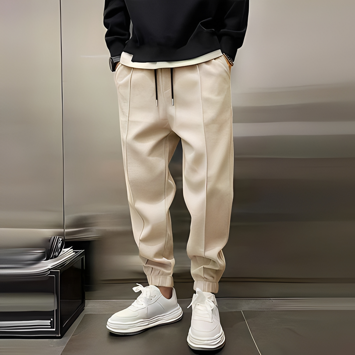 Gervais - Basic sweatpants with drawstring for men