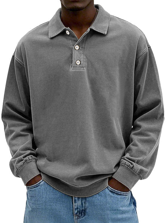 Caspian - Hommes Polo Manches Longues Qualité Premium